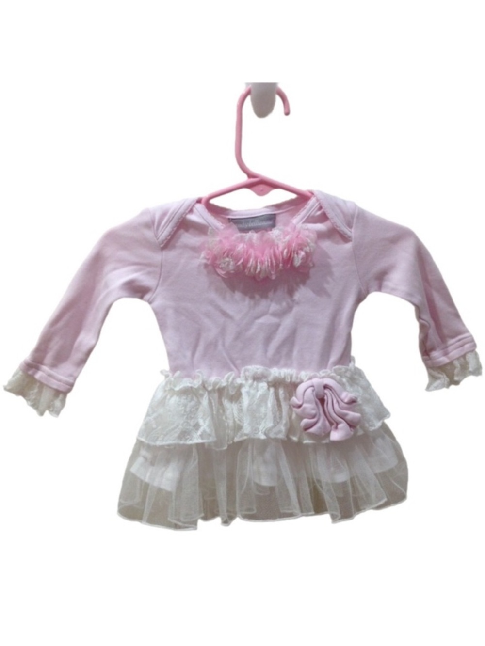 Wendy Bellissimo Pink Lace Ruffle Top 0-3M